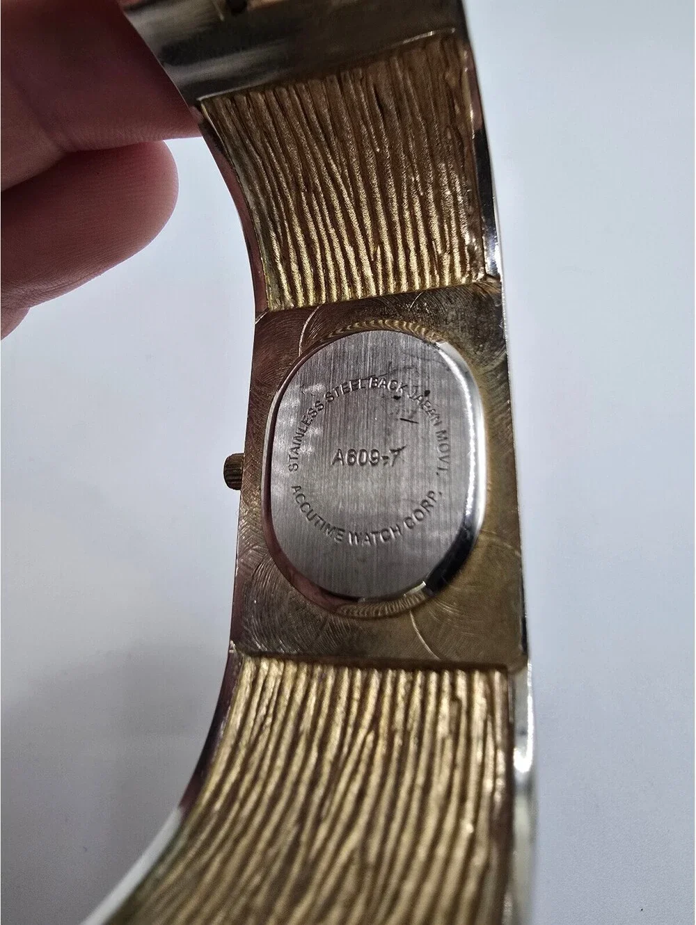 Vivani Women’s Quartz Analog Rectangle Cuff Bracelet Watch Gold Tone Rhinestone